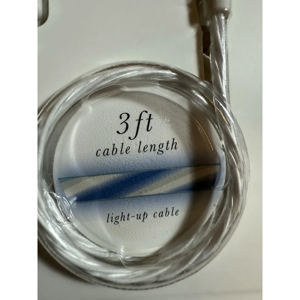 Charging & Sync Cable 3-in-1 Vivitar Light-Up Braided‎ Charger 3 ft